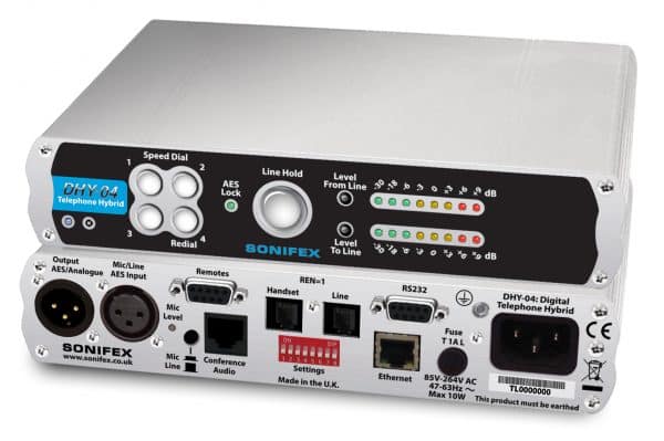 Sonifex DHY-04 Telephone Hybrid Single Automatic Digital TBU, AES/EBU & Analogue I/O With Ethernet