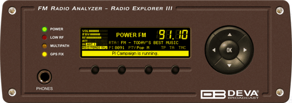 DEVA Radio Explorer III FM - Third Gen. Mobile FM Radio Analyzer