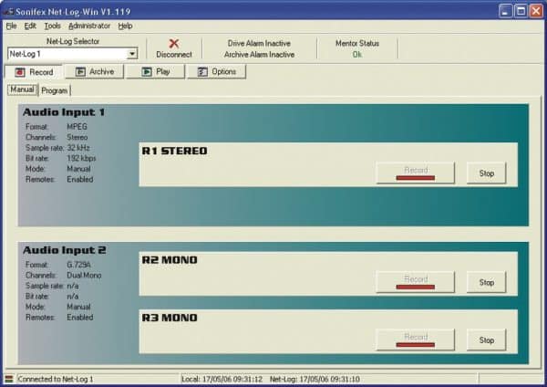 Sonifex Net-Log-Win05 Windows Software - 5 Stream License